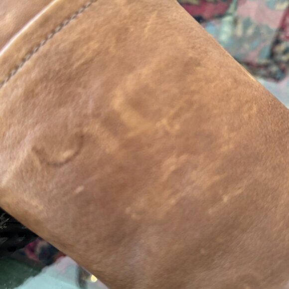 STUART WEITZMAN Brown Knee High Boots Distressed Leather Hidden Wedge Size 7 - Picture 6 of 12